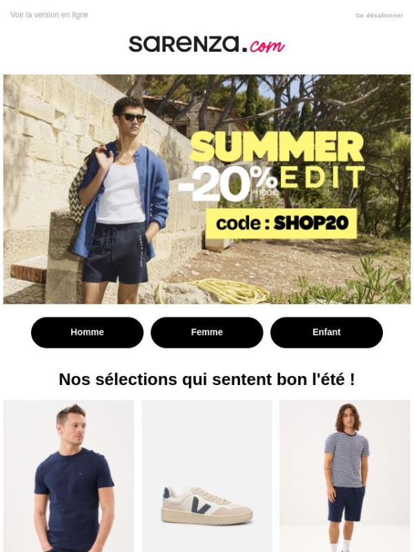 Finissez l'été en beauté : -20% dès 100€ avec SHOP20 🌞