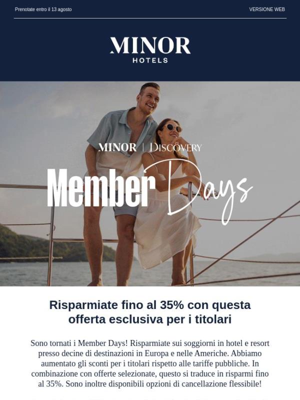 📢 Offerta prorogata! Più tempo per risparmiare fino al 35% sui vostri soggiorni