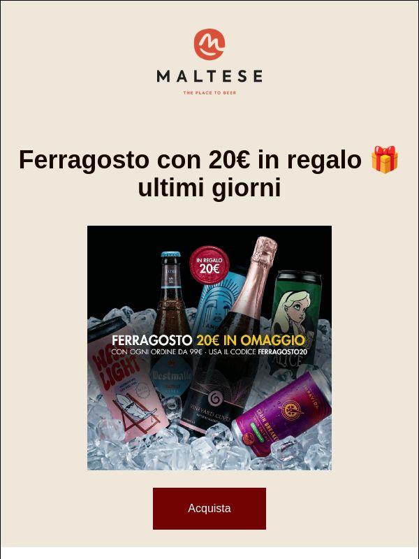 Festeggia Ferragosto con 20€ in omaggio! 🎉 ultimi giorni