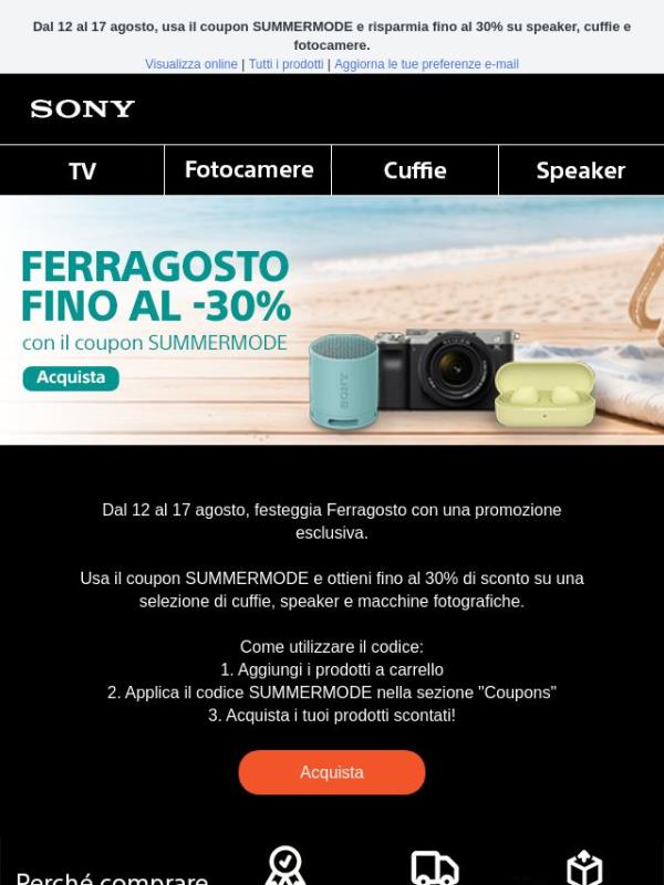 Ferragosto: fino al 30% di sconto con il coupon SUMMERMODE