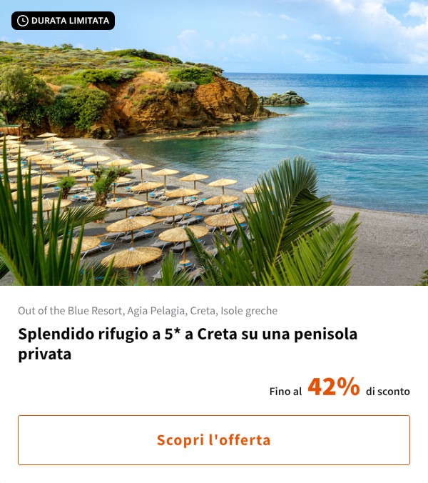 Splendido rifugio a 5* a Creta su una penisola privata