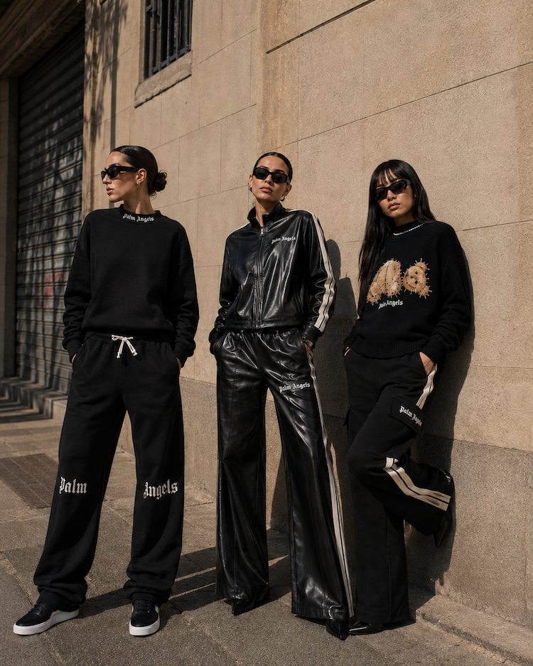 felpa in pelle palm angels 