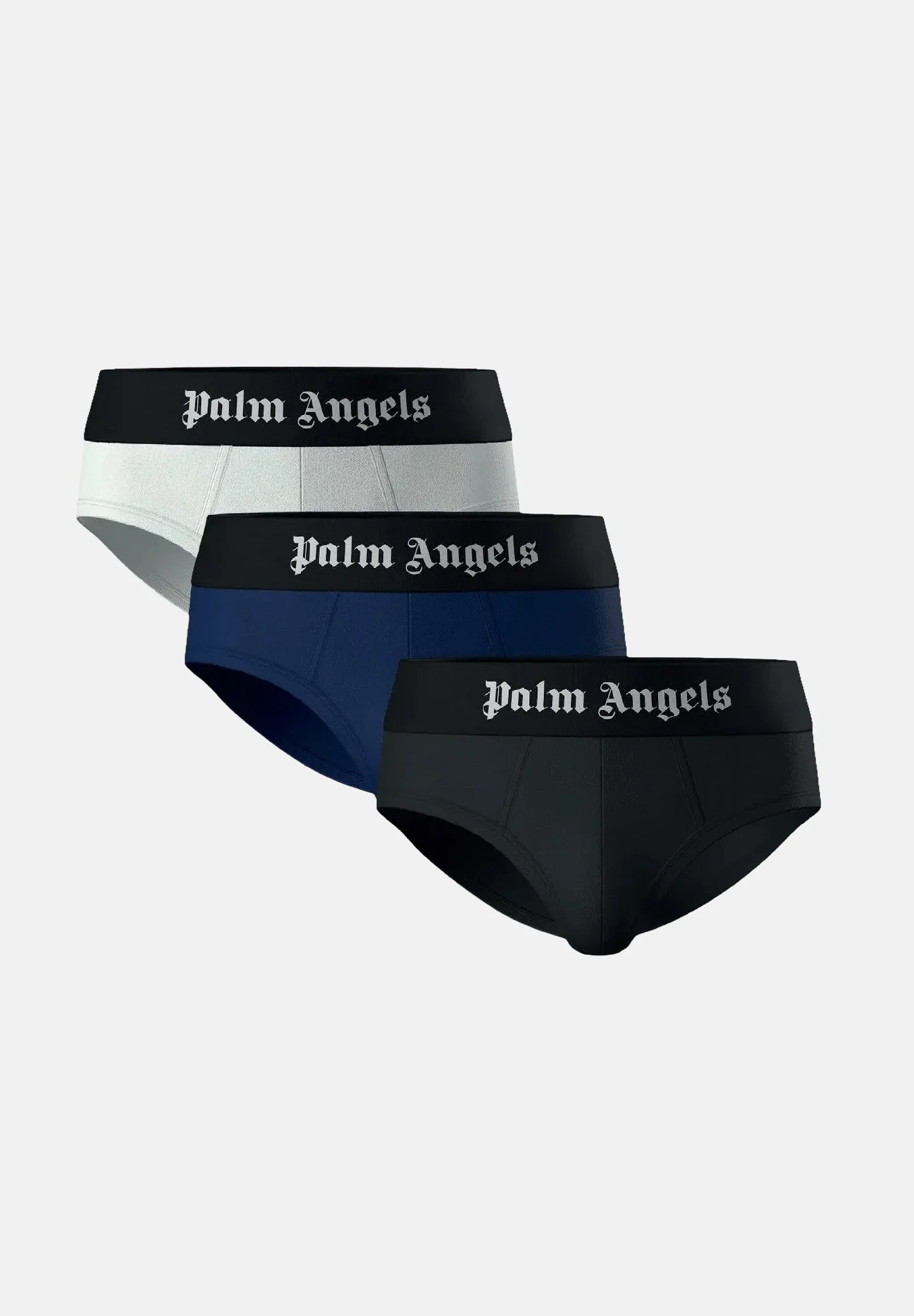 Image of PALM ANGELS Slip (3 paia) blu, bianco e nero da uomo con logo