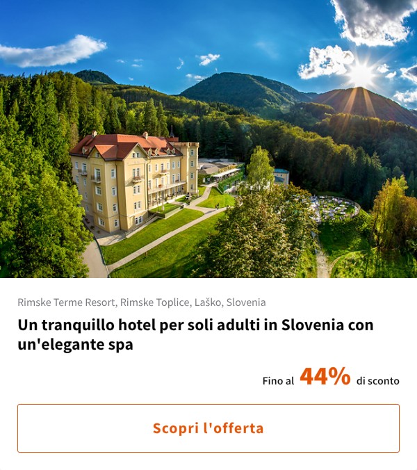 Un tranquillo hotel per soli adulti in Slovenia con un'elegante spa