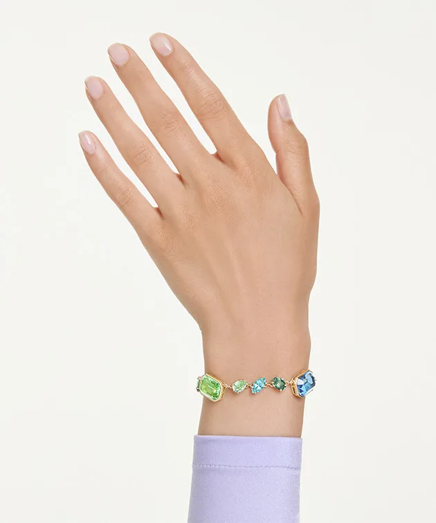 Bracciale Gema, Taglio misto, Multicolore, Placcato color oro