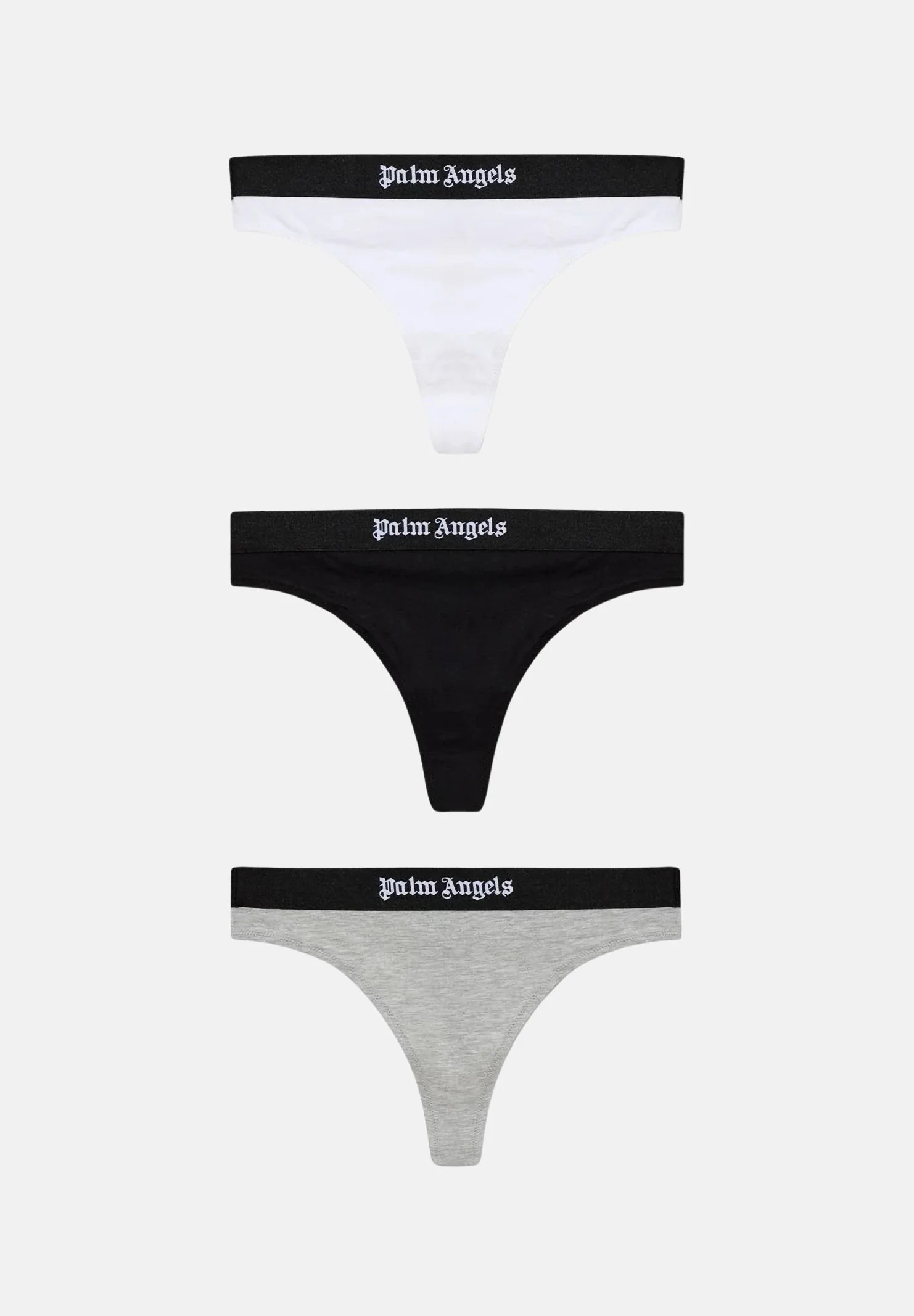 Image of PALM ANGELS Set perizomi THREE PACK, multicolore da donna con design tinta unita e fascia elastica logata.