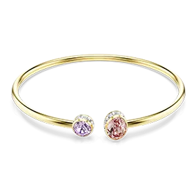 Bracciale rigido Chroma, Taglio misto, Multicolore, Placcato color oro