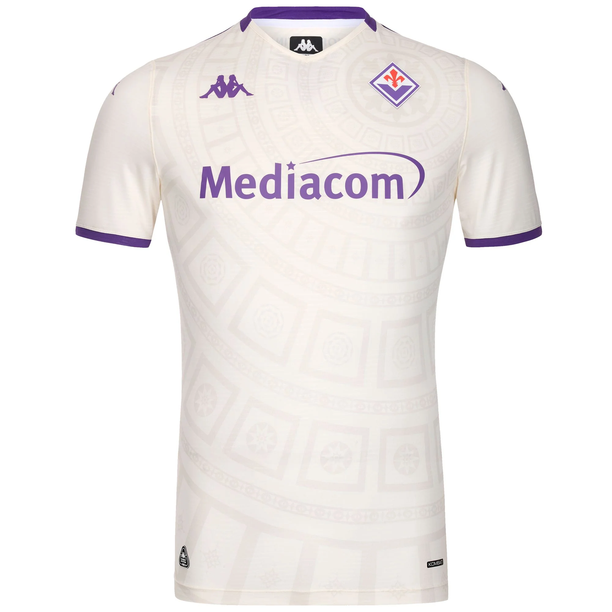 Image of KOMBAT PRO 2026 AWAY FIORENTINA - Active Jerseys - Shirt - Man - White Whisper-Violet Tillandsia