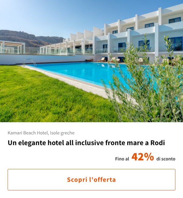 Un elegante hotel all inclusive fronte mare a Rodi