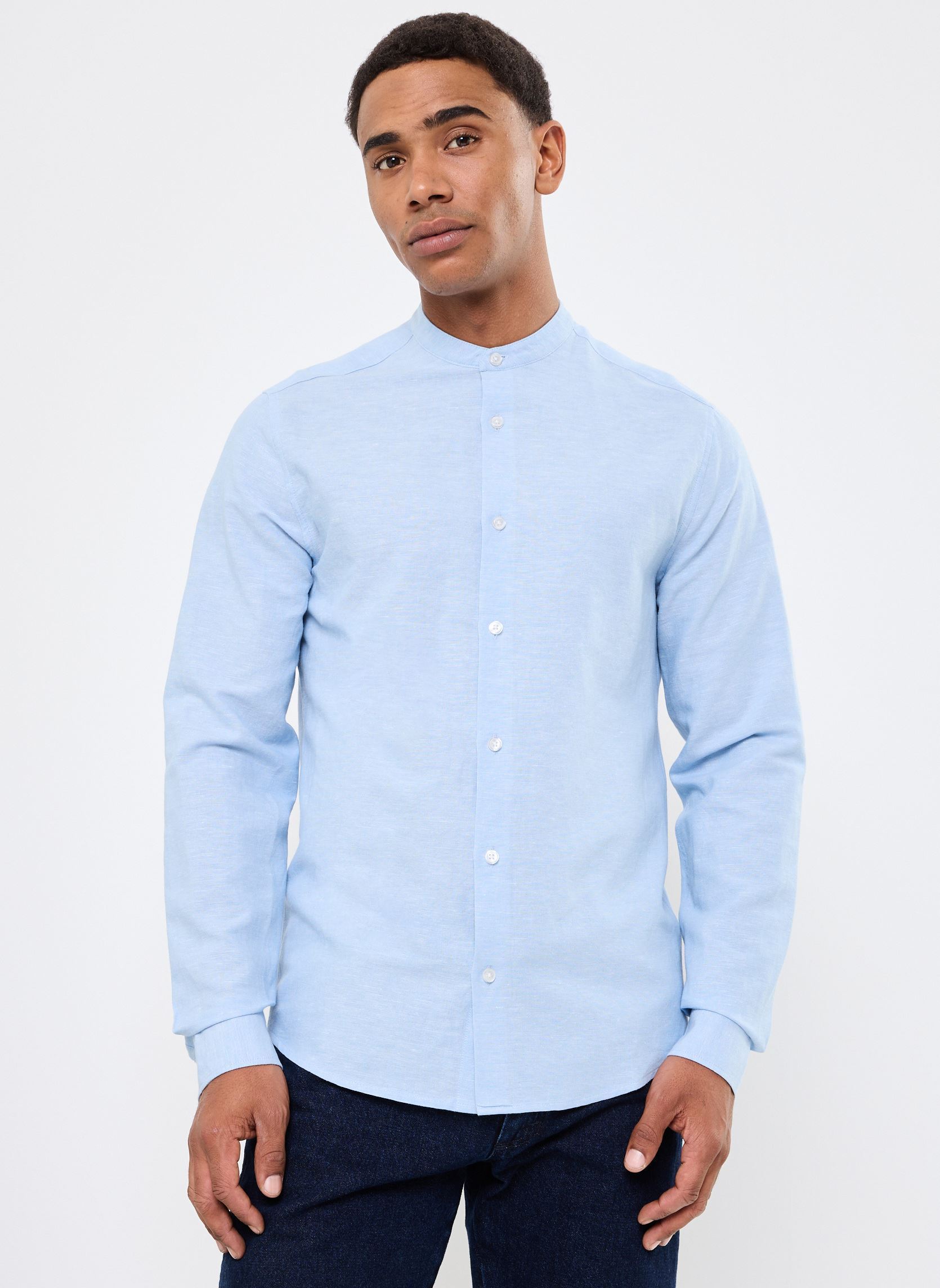 Marvin&Co Chemises BLIN lin homme bleu