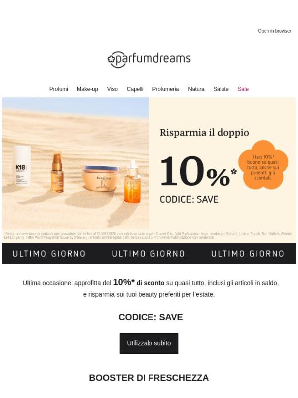 Il tuo sconto extra del 10%* sta per scadere! 😰
