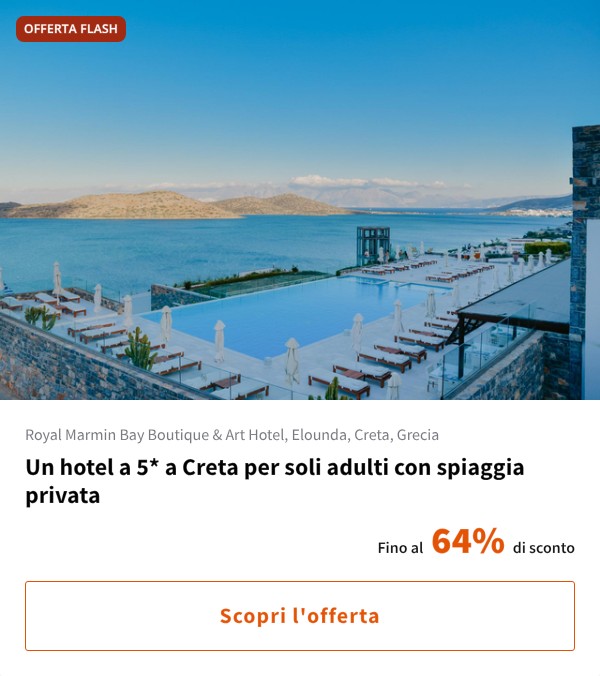 Un hotel a 5* a Creta per soli adulti con spiaggia privata