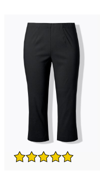 Pantaloni di bengalina elasticizzata, lunghi fino al polpaccio, con cintura elastica
