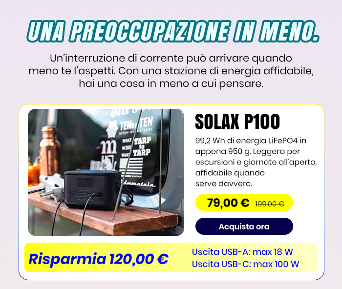 SOLAX P100 Alimentatore portatile (128W 99.2Wh)