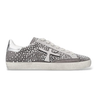 Sneakers in Pelle Stevend grigio