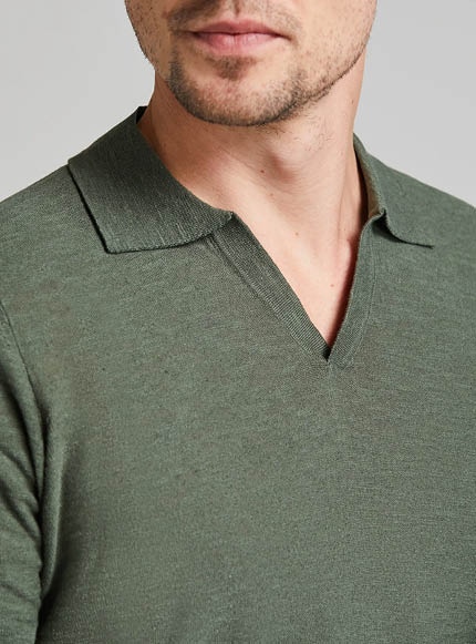 Polo in maglia cotone e lino