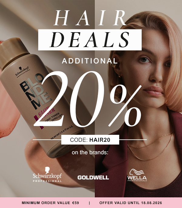 Hair Deals: ulteriore sconto del 20 %. Codice: HAIR20