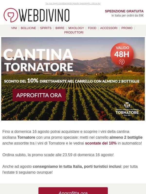 Tornatore 🍇 -10% sui vini della cantina