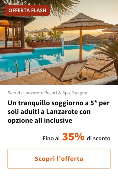 Un tranquillo soggiorno a 5* per soli adulti a Lanzarote con opzione all inclusive