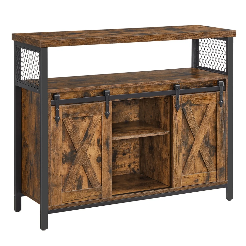 Image of Credenza da Cucina Tavolo da Buffet con Ante Scorrevole
