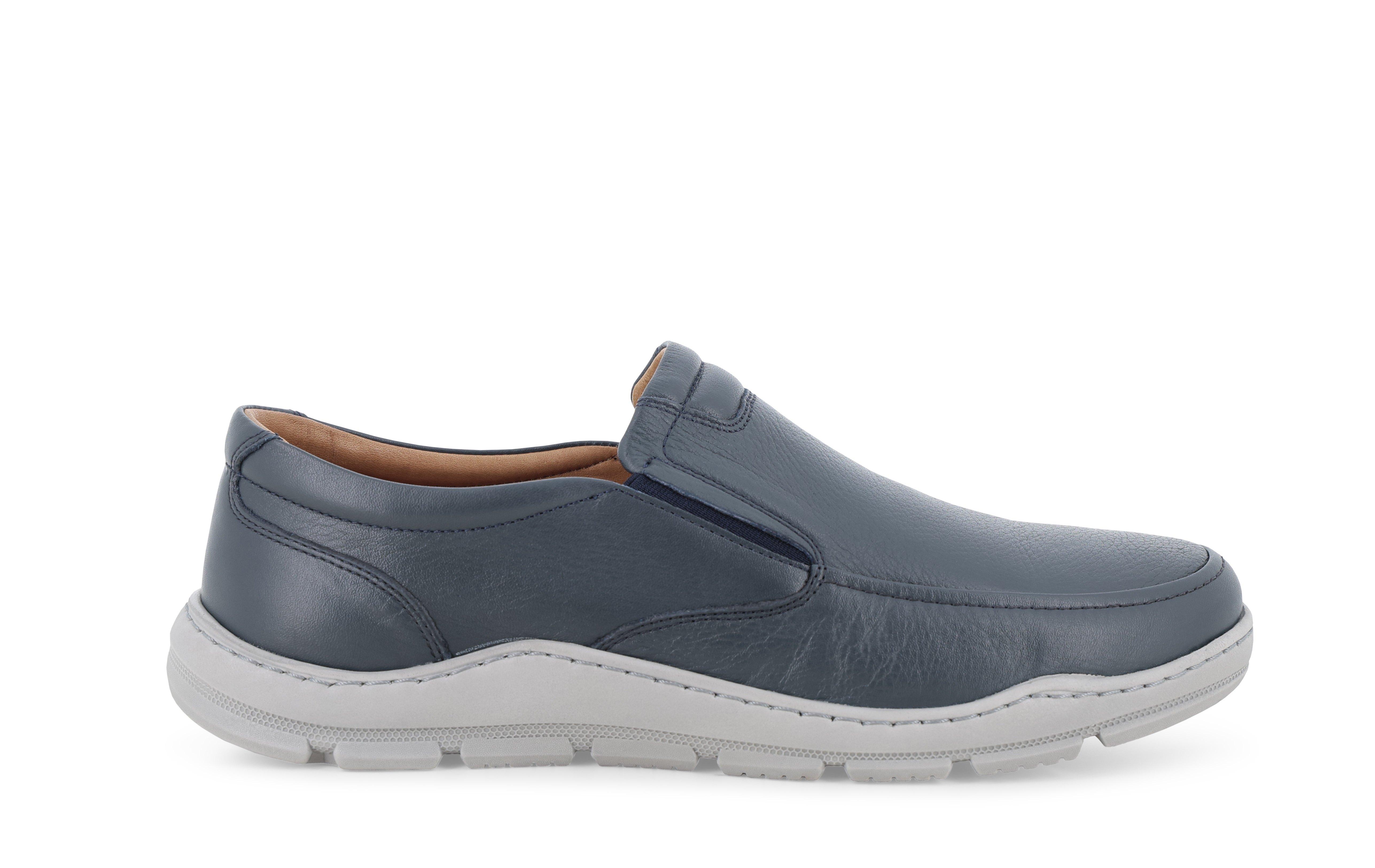 Sneakers slip-on in pelle blu u56069