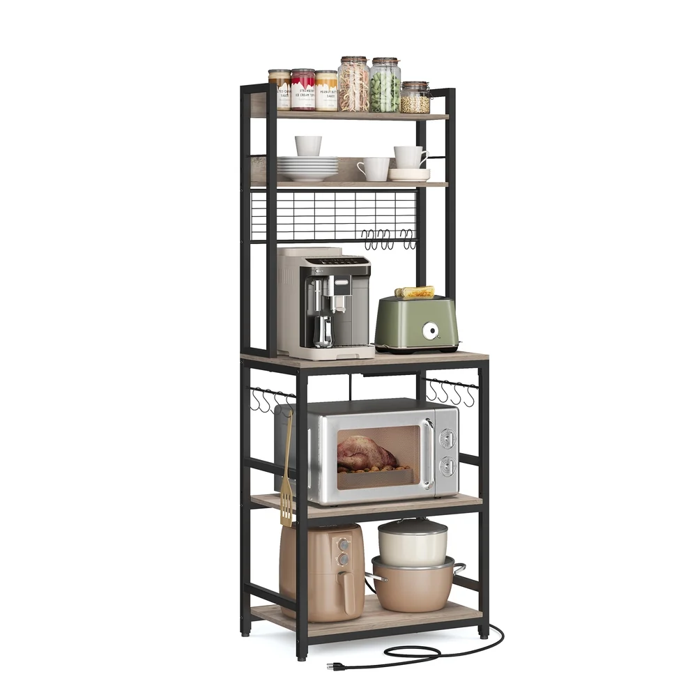 Image of Scaffale da Cucina con Prese Ganci per Microonde
