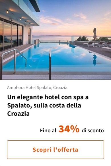 Un elegante hotel con spa a Spalato, sulla costa della Croazia
