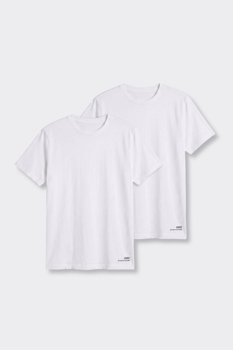 T-Shirt Girocollo Elasticizzata Bianco - Set da 2