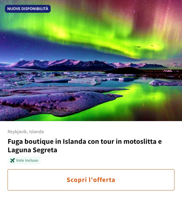 Fuga boutique in Islanda con tour in motoslitta e Laguna Segreta