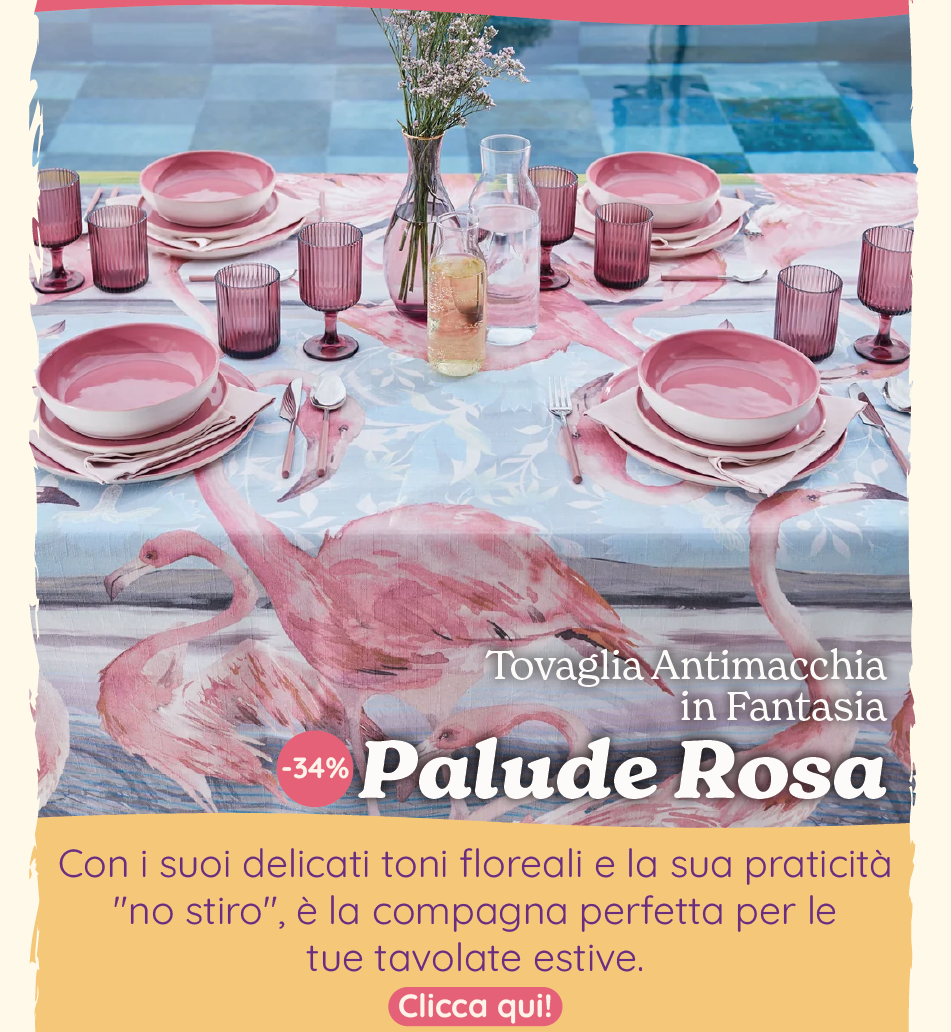 Tovaglia Antimacchia in Fantasia - Palude Rosa