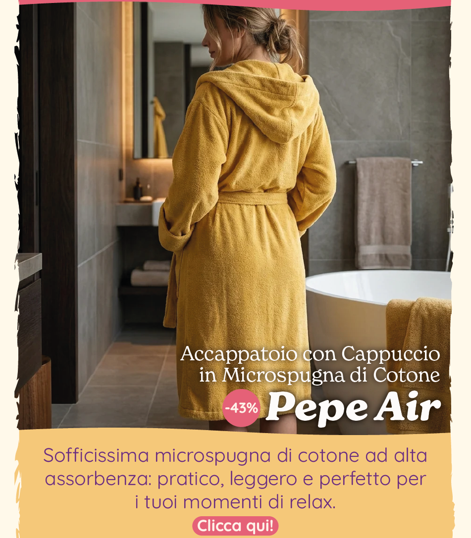 Accappatoio con Cappuccio in Microspugna di Cotone - Pepe Air
