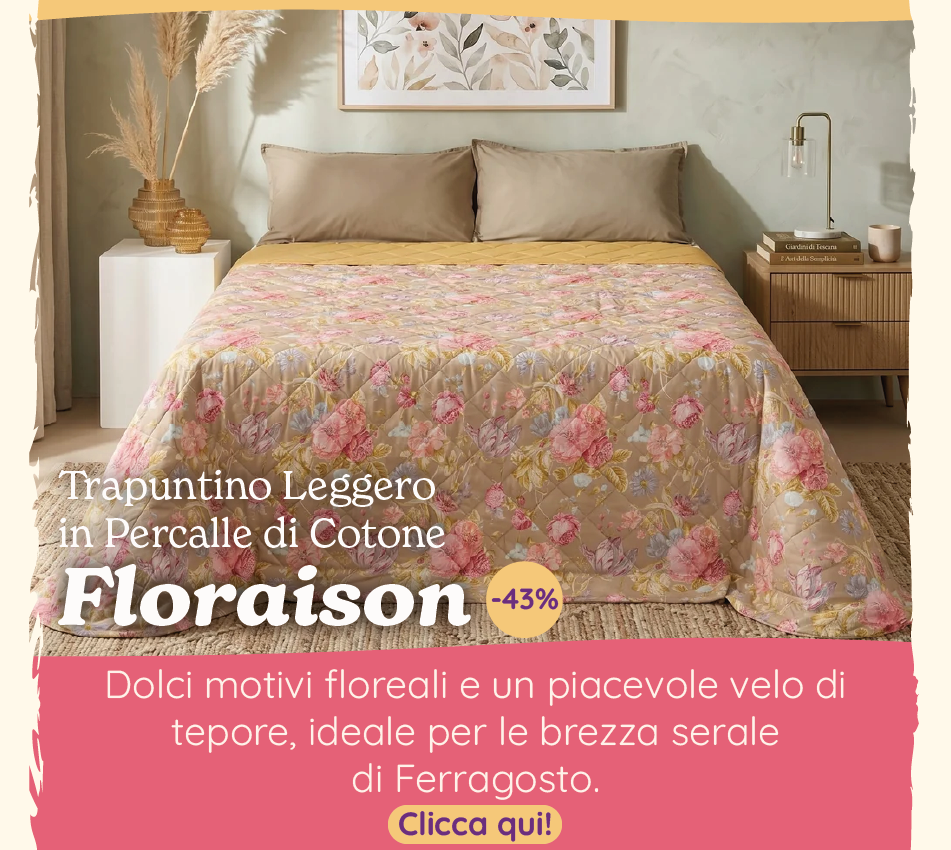 Trapuntino Leggero in Percalle di Cotone Fantasia Floreale - Floraison