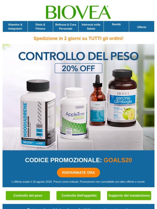 🔆 20% di sconto sul controllo del peso da oggi!