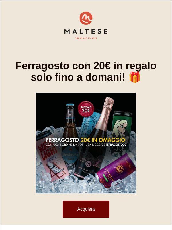Festeggia Ferragosto con 20€ in omaggio! 🎉 ultimo giorno