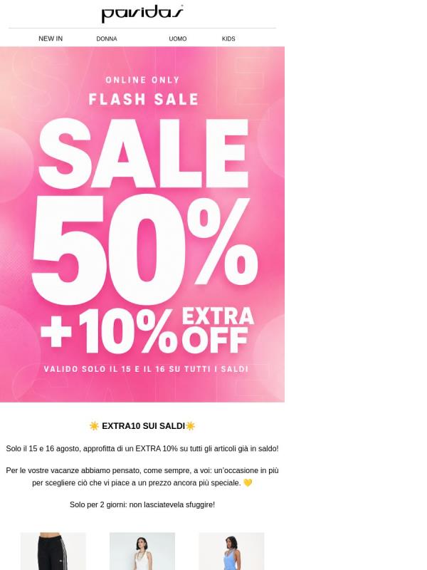 FLASH SALE ONLINE: -50% + EXTRA 10% OFF 💗