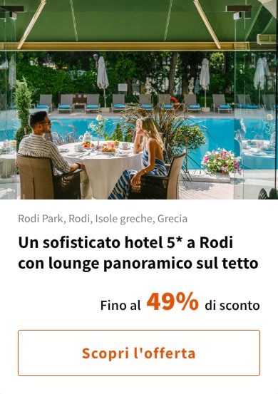 Un sofisticato hotel 5* a Rodi con lounge panoramico sul tetto