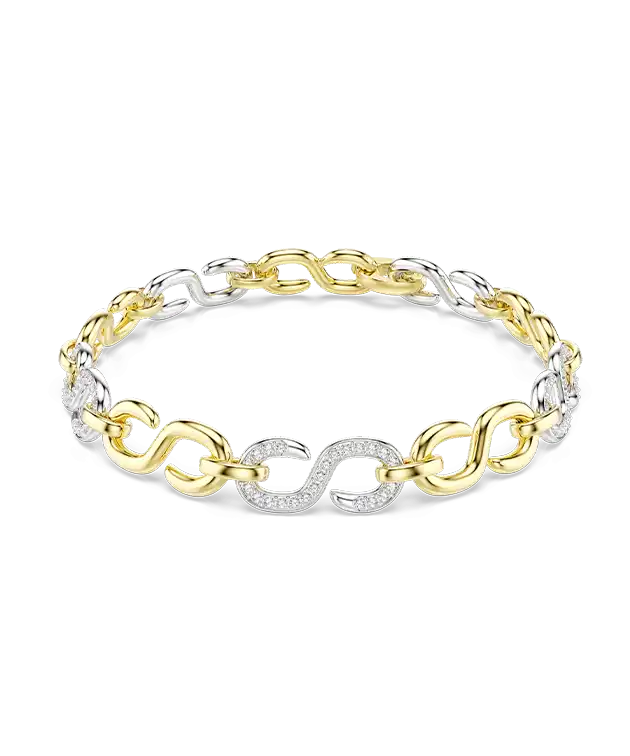 Bracciale Dextera, Taglio Round, Bianco, Mix di finiture