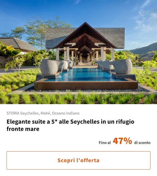 Elegante suite a 5* alle Seychelles in un rifugio fronte mare