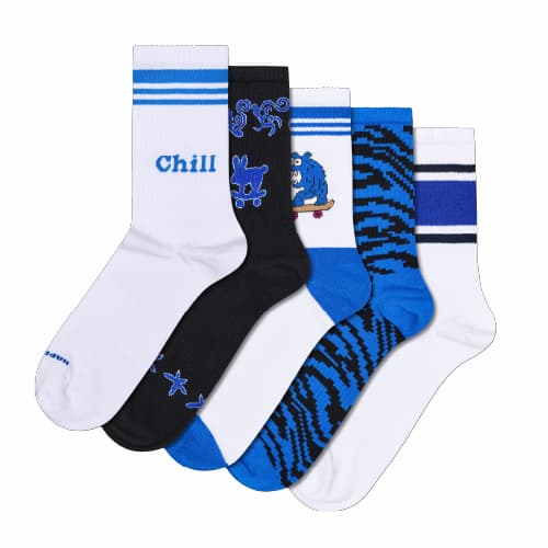 Confezione da 5 calzini da ginnastica blu