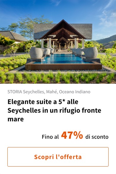 Elegante suite a 5* alle Seychelles in un rifugio fronte mare