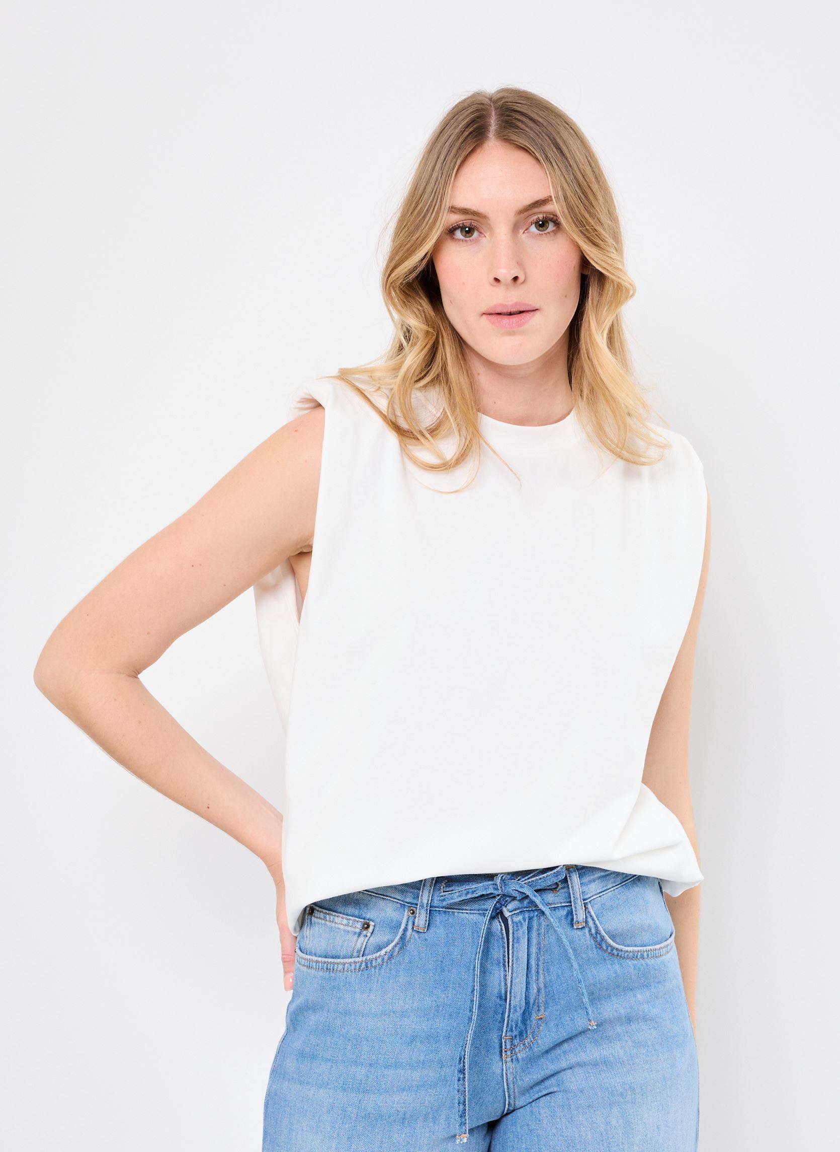 Le T-shirt con spalline The Jogg Concept JCSIMONA donne bianco
