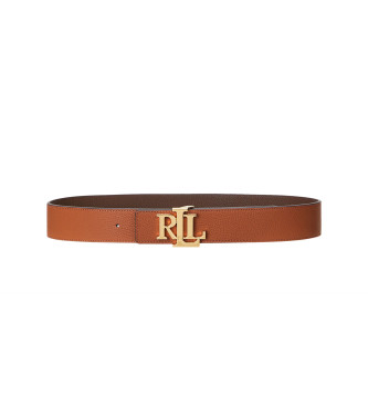 Cintura reversibile in pelle marrone, cioccolato