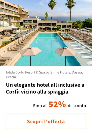 Un elegante hotel all inclusive a Corfù vicino alla spiaggia