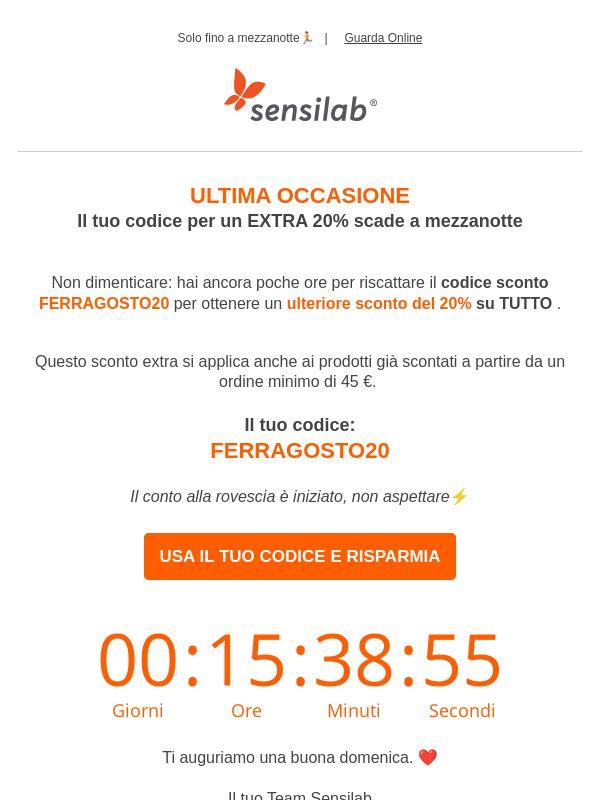 Il tuo codice sconto sta per scadere⌛
