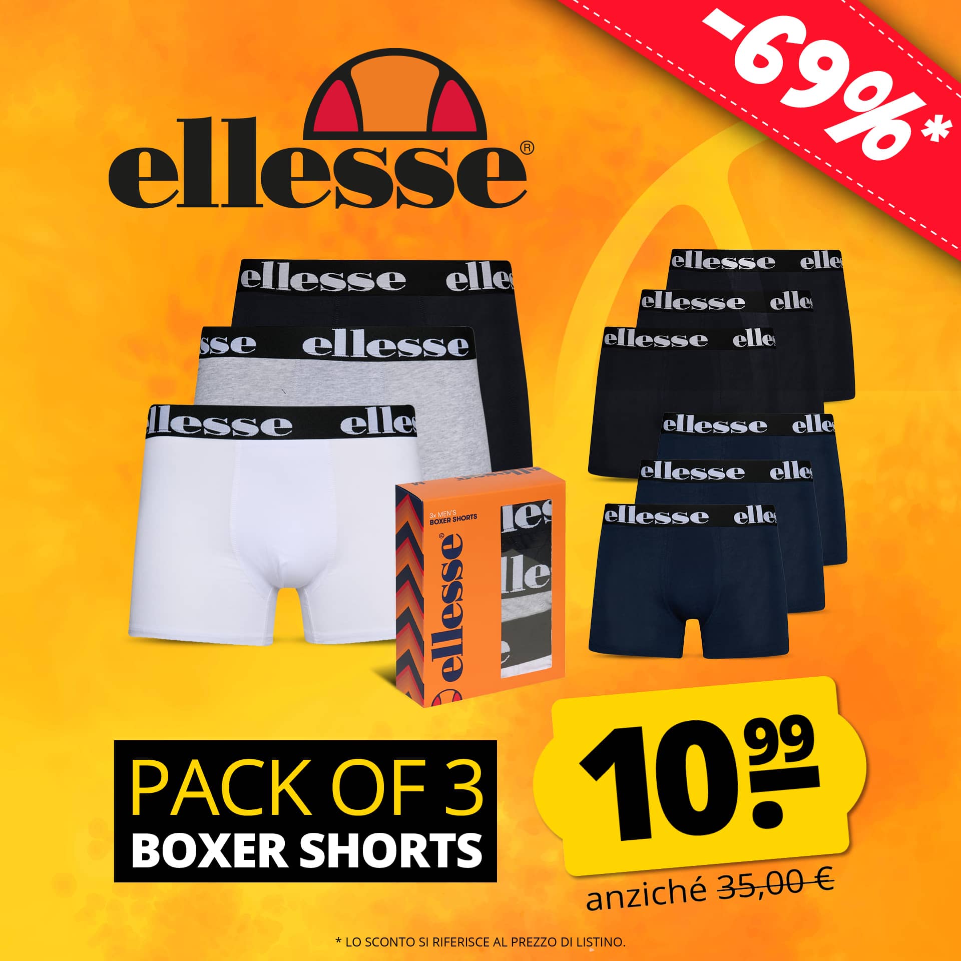 ellesse owen uomo boxer set da 3