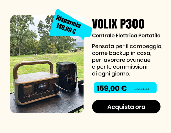 VOLIX P300 Centrale Elettrica Portatile 300W 256Wh LiFeP04 Batteria