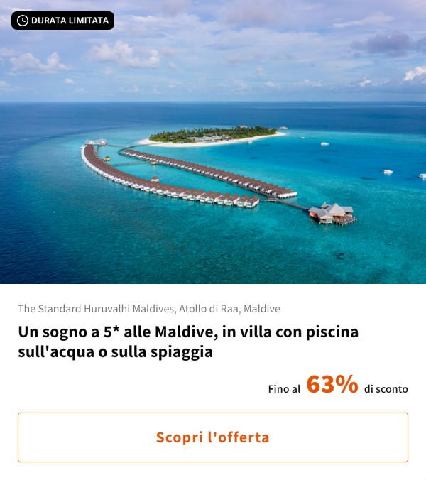 Un sogno a 5* alle Maldive, in villa con piscina sull'acqua o sulla spiaggia