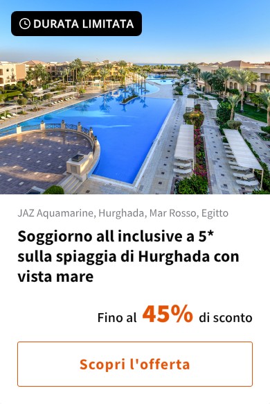 Soggiorno all inclusive a 5* sulla spiaggia di Hurghada con vista mare