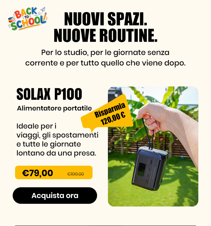 SOLAX P100 Alimentatore portatile (128W 99.2Wh)
