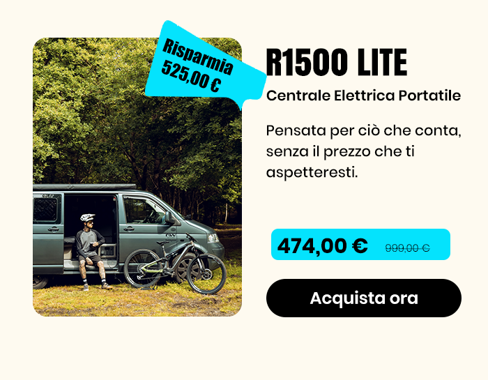 R1500 LITE Centrale Elettrica Portatile 1600W 1056Wh LiFeP04 Batteria